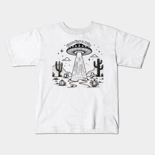 Time for a Trip - Desert UFO Adventure Kids T-Shirt